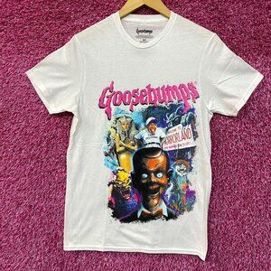 Goosebumps RL Stine Horror Series Cover Art Collage Tee Small